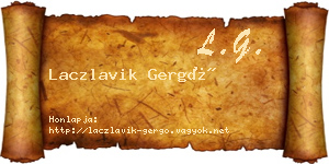 Laczlavik Gergő névjegykártya